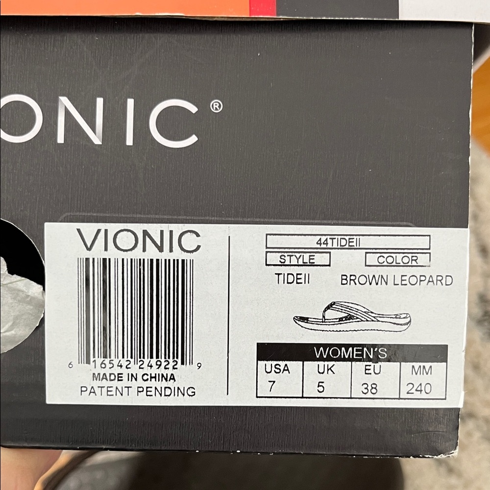 Vionic Black Flip Flop with Tortoise-Pattern Strap - Picture 5 of 5